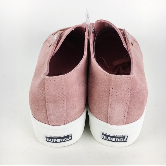 Superga 2790 Womens Size 10 Pink Peach Suede Leather Platform Sneakers‎ Shoes - Picture 5 of 14